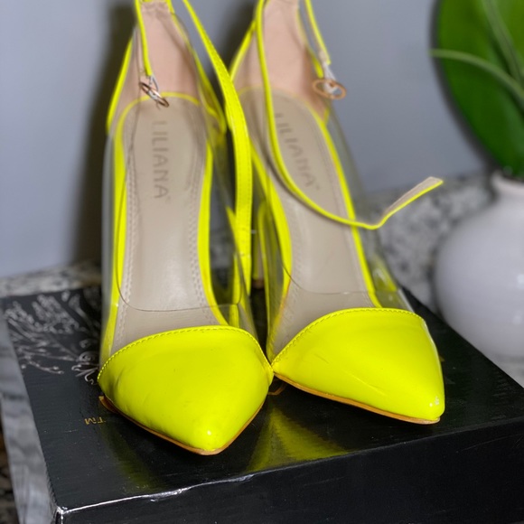 yellow neon pumps